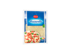 Pacote de 250g de queijo mozzarella Milbona especial para pizza.