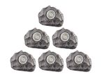 Five LED rock lights for outdoor use.