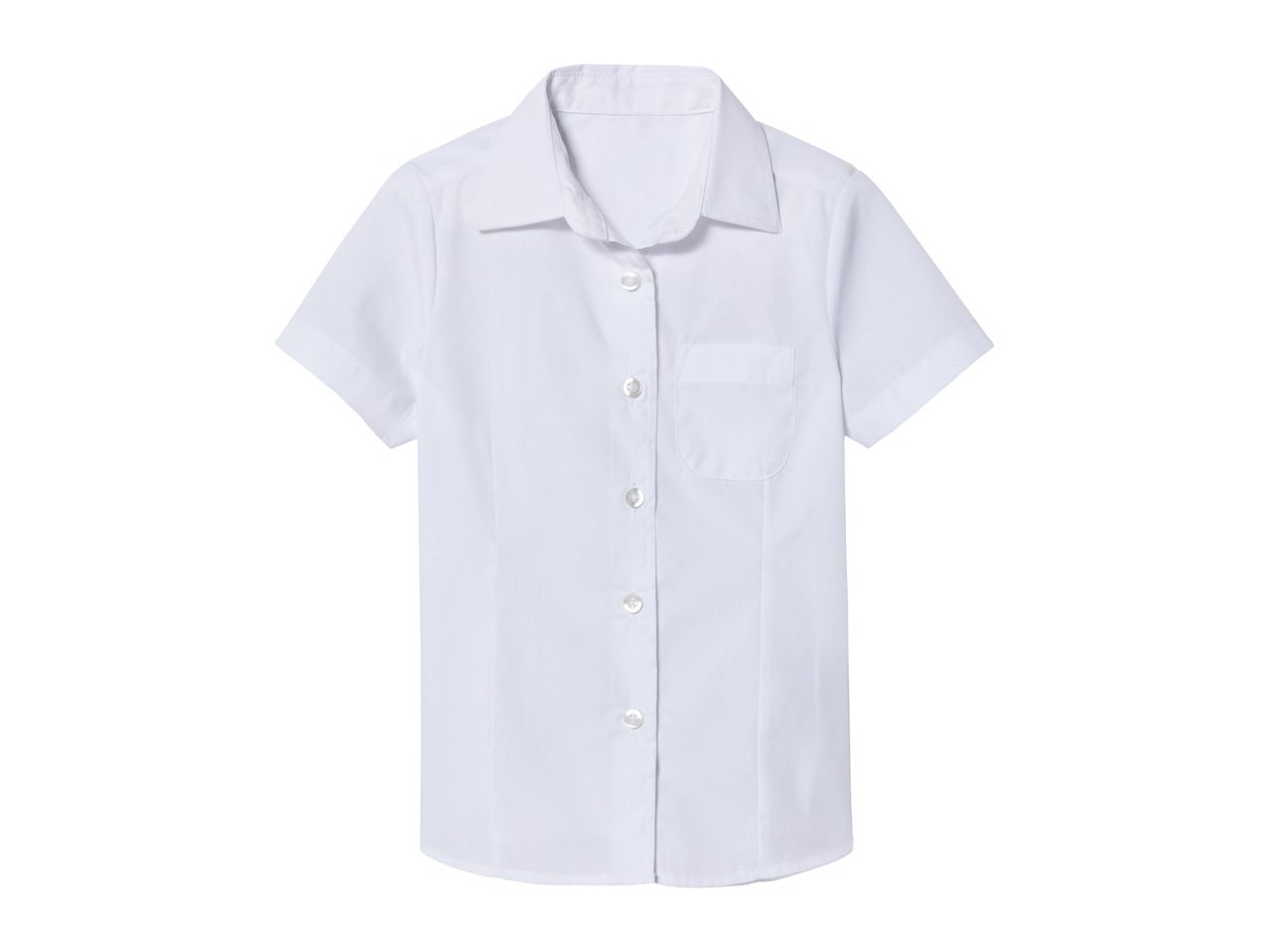 White short-sleeved school shirt.