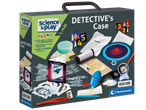 Clementoni Science & Play detektyvo rinkinys su įvairiais tyrimo įrankiais.