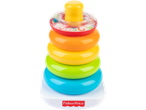 Fisher-Price stacking tower with colorful rings and a transparent top ring with a rattle.