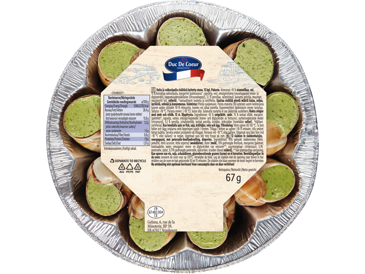 Duc De Coeur slakken met kruidenboter.