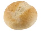 Round white bread roll.