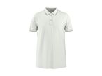 Hvid poloshirt til mænd med korte ærmer og knapper.