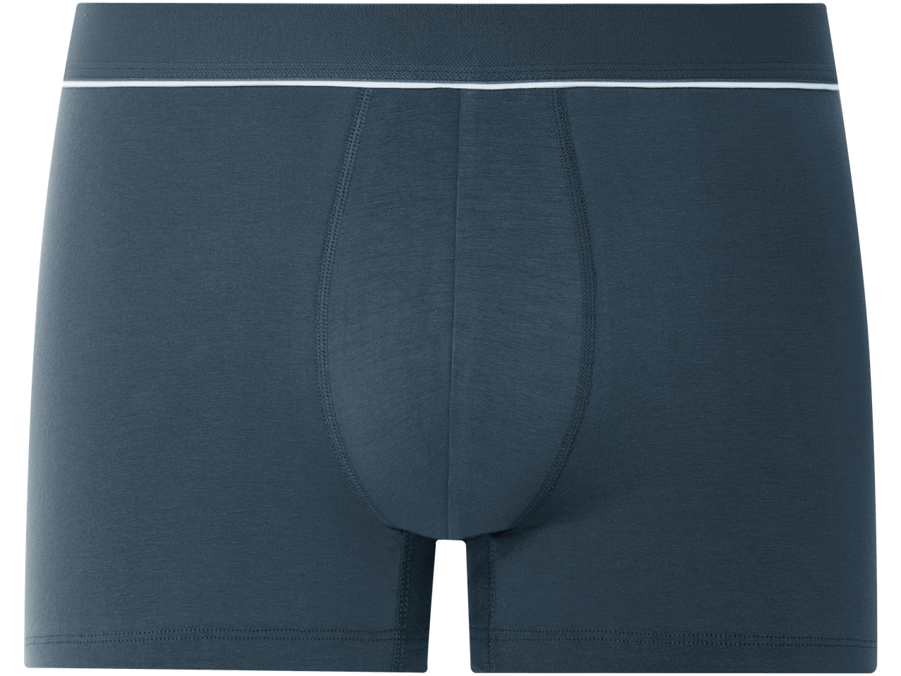 Dark blue men's boxers with a white stripe on the waistband