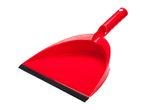 A red Vileda dustpan with a black rubber edge is shown against a white background.