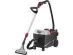 Aspirator cu spălare PARKSIDE PERFORMANCE 1250 W cu accesorii pe fundal negru.