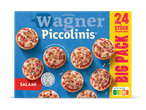 24 mini-pizza's met salami, knapperig en perfect om te delen, met Nutri-Score D.