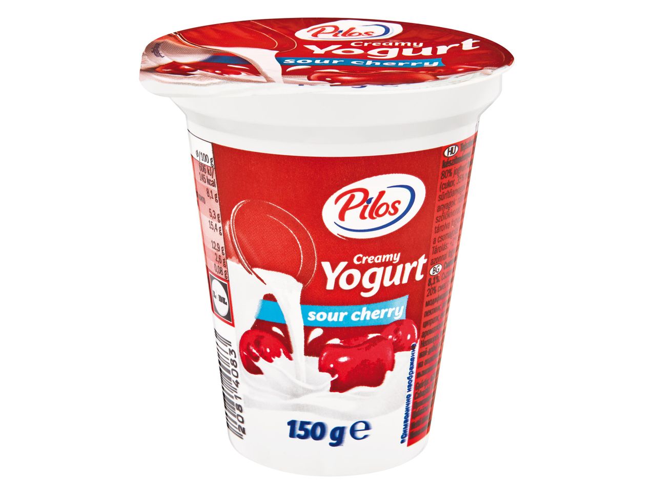 Pilos cseresznyés joghurt 150g-os pohárban.
