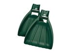Pair of green plastic leaf scoops for gardening