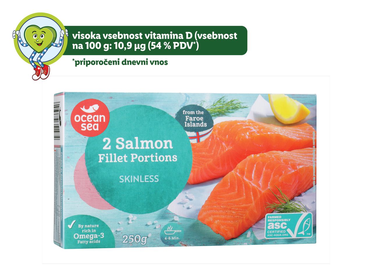 Ocean Sea lososovi fileji brez kože, s Ferskih otokov.