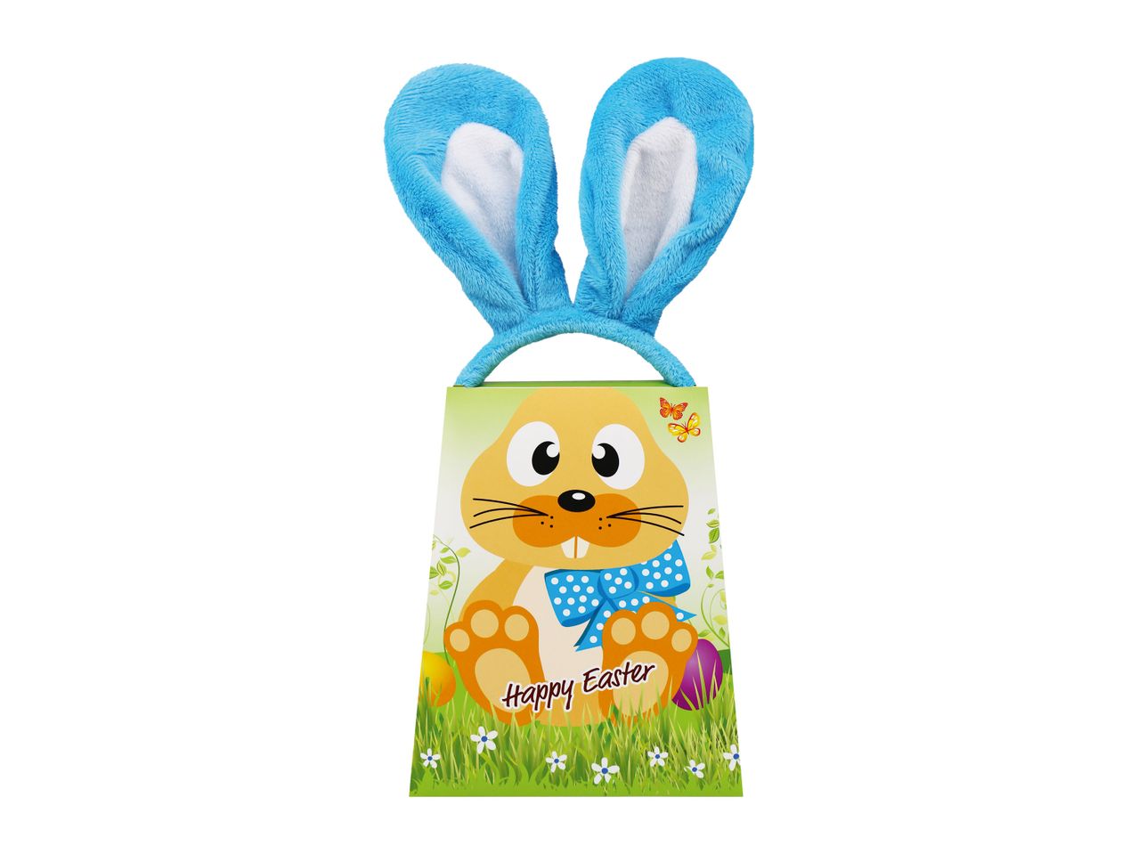 Go to full screen view: Favorina Blue Bunny Ears with Chocolate and Sweets - Image 1