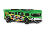 Ein grüner Hot Wheels Rennbus.
