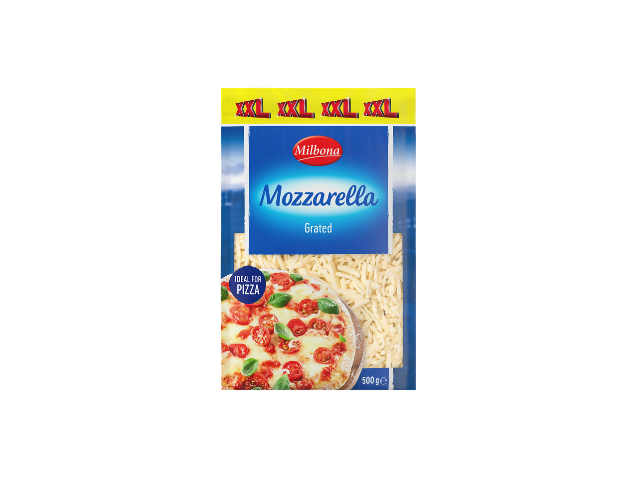 Reszelt mozzarella sajt XXL kiszerelésben, pizzához ideális.