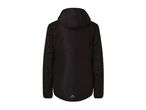 Back view of a Crivit women's black hooded running jacket with mesh panels.