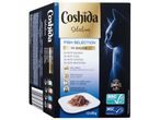 Coshida Selection: macskaeledel szószban lazaccal, tonhállal, tőkehallal és fehér hallal.