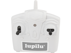 Lupilu white remote control for a toy car with two black joysticks and a logo.