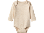 Lupilu® baby long-sleeve bodysuit in a light beige color