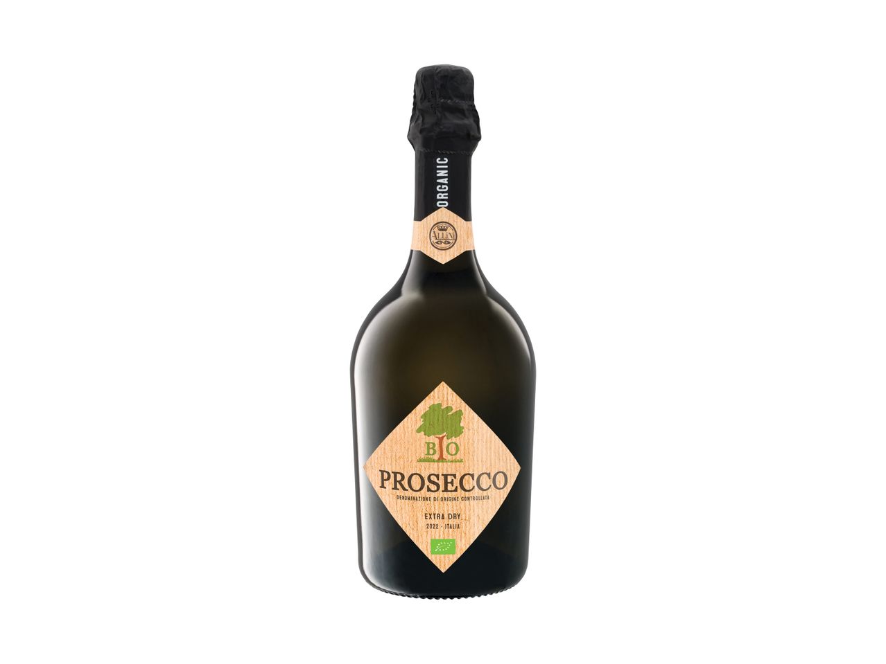 Allini Bio Prosecco Extra Dry butelis.