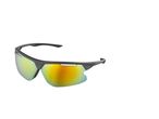 A pair of stylish, dark-framed sunglasses with mirrored lenses.