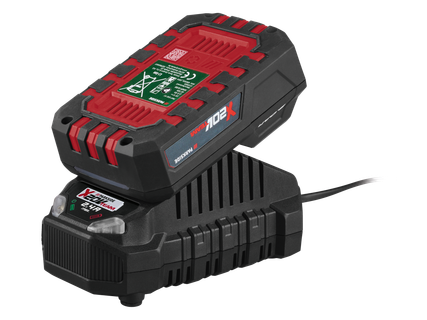 20 V / 2 Ah akumuliatorius PAP 202 + 20 V / 2,4 A akumuliatorių kroviklis PLG 20, 1 vnt