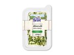 Minirulle af flødeost med purløg i en hvid bakke, 100g.