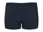 Dark blue men's boxer briefs with a thin blue stripe on the waistband.