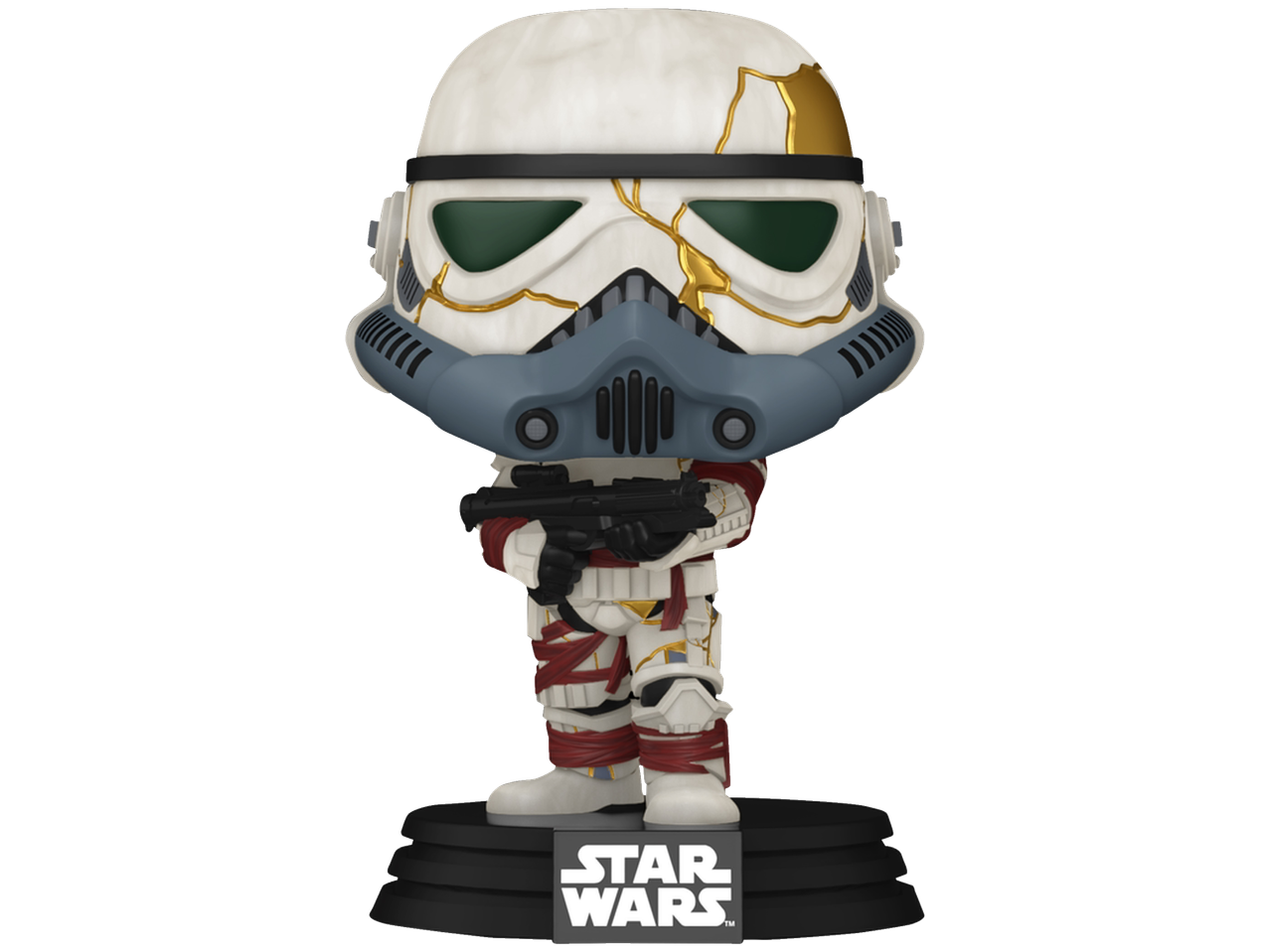 FUNKO MINIS® POP! Star Wars figūrėlė, vaizduojanti šturmuotoją su pažeistu šalmu.
