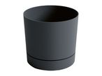A dark gray planter.