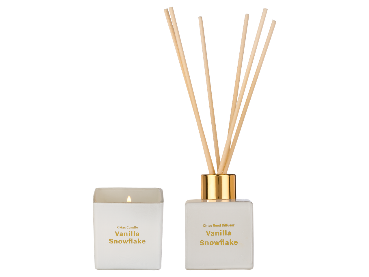 LIVARNO home Vanilla Snowflake lõhnaküünal ja aroomidifuusori komplekt