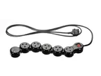Black multi-plug extension lead with USB ports.