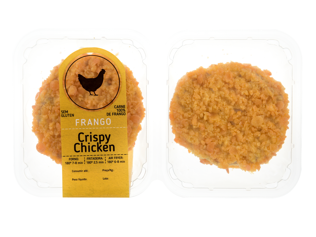 Embalagem de dois Crispy Chicken extra crocante Pimpollo.