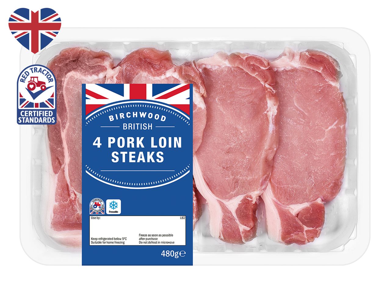 Go to full screen view: Birchwood British 4 Pork Loin Steaks - Image 1