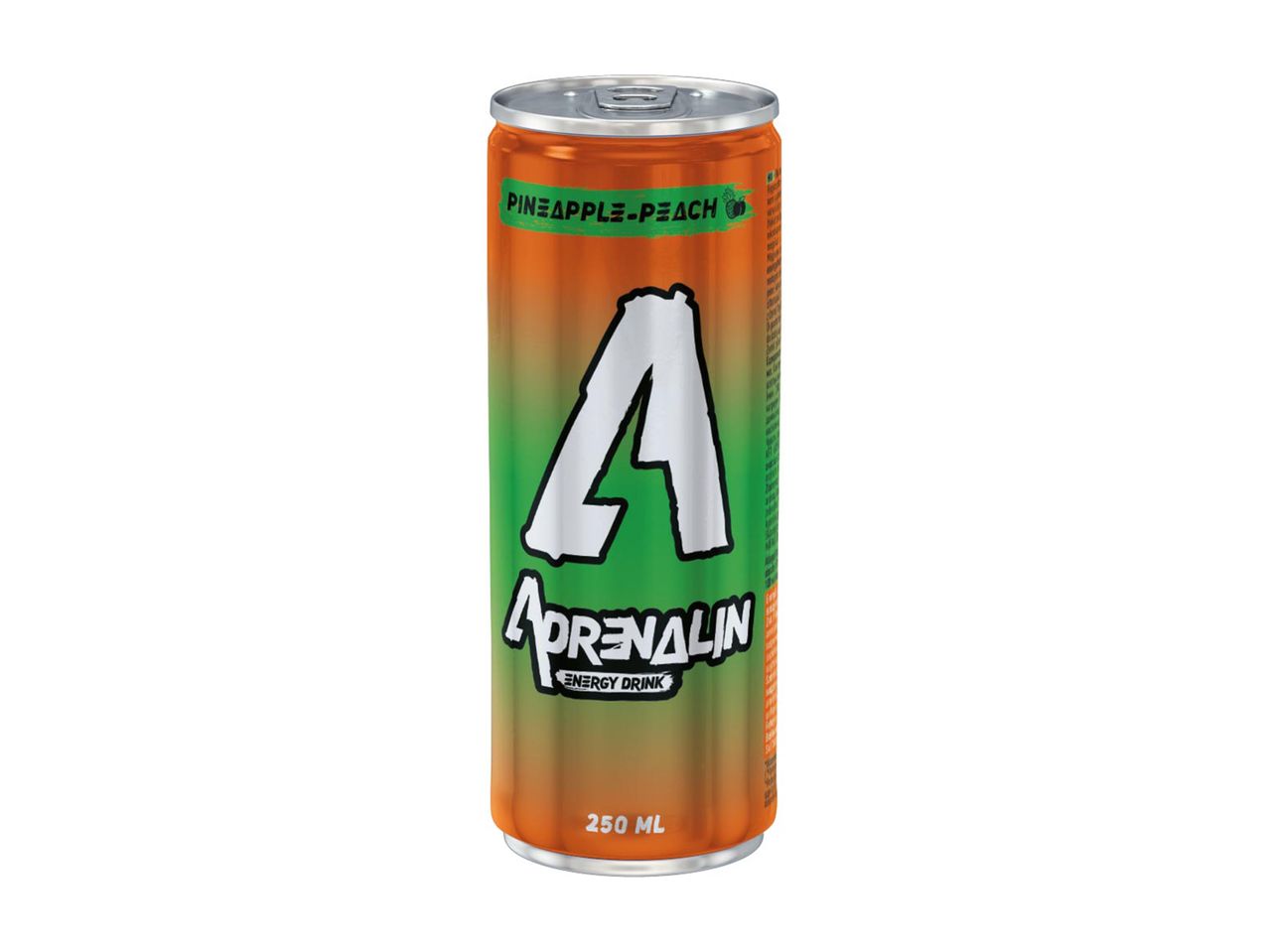 Adrenalin energiaital 250 ml-es dobozban, ananász-barack ízesítéssel.