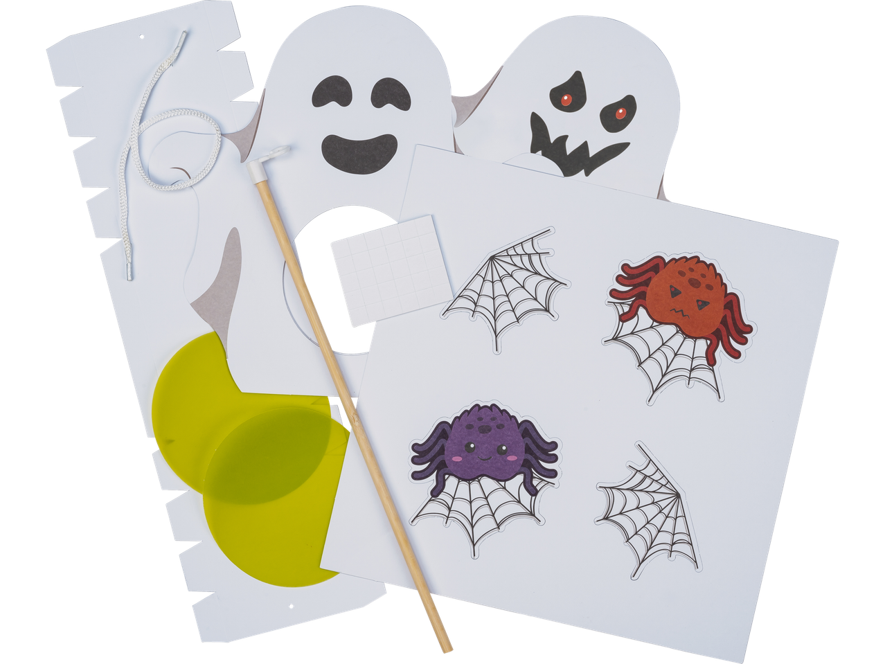 Crelando amatų rinkinys žibintams su vaiduokliais, vorais ir voratinkliais.