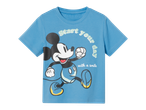 Μπλε παιδικό t-shirt με τον Μίκυ Μάους και το κείμενο 'Ξεκινήστε την ημέρα σας με ένα χαμόγελο'.