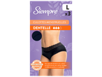 Culottes menstruelles en dentelle, taille L, par lot de 3, offrant une protection optimale et réutilisables.