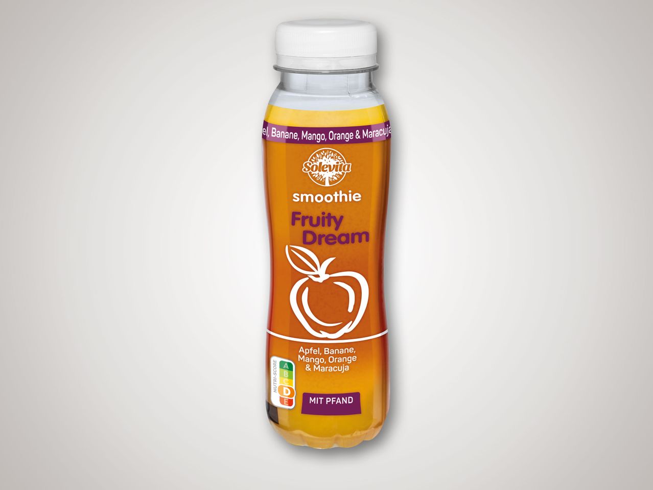 Solevita Fruity Dream Smoothie mit Apfel, Banane, Mango, Orange und Maracujas Geschmack.