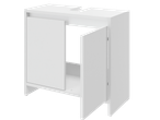 Armário de casa de banho LIVARNO branco com portas abertas