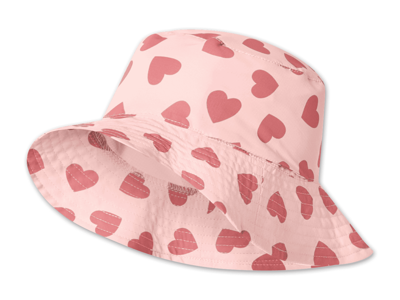 Rosa Fischerhut mit Herzmuster