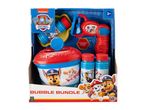 Paw Patrol bubble bundle with electronic bubble blower and bucket.