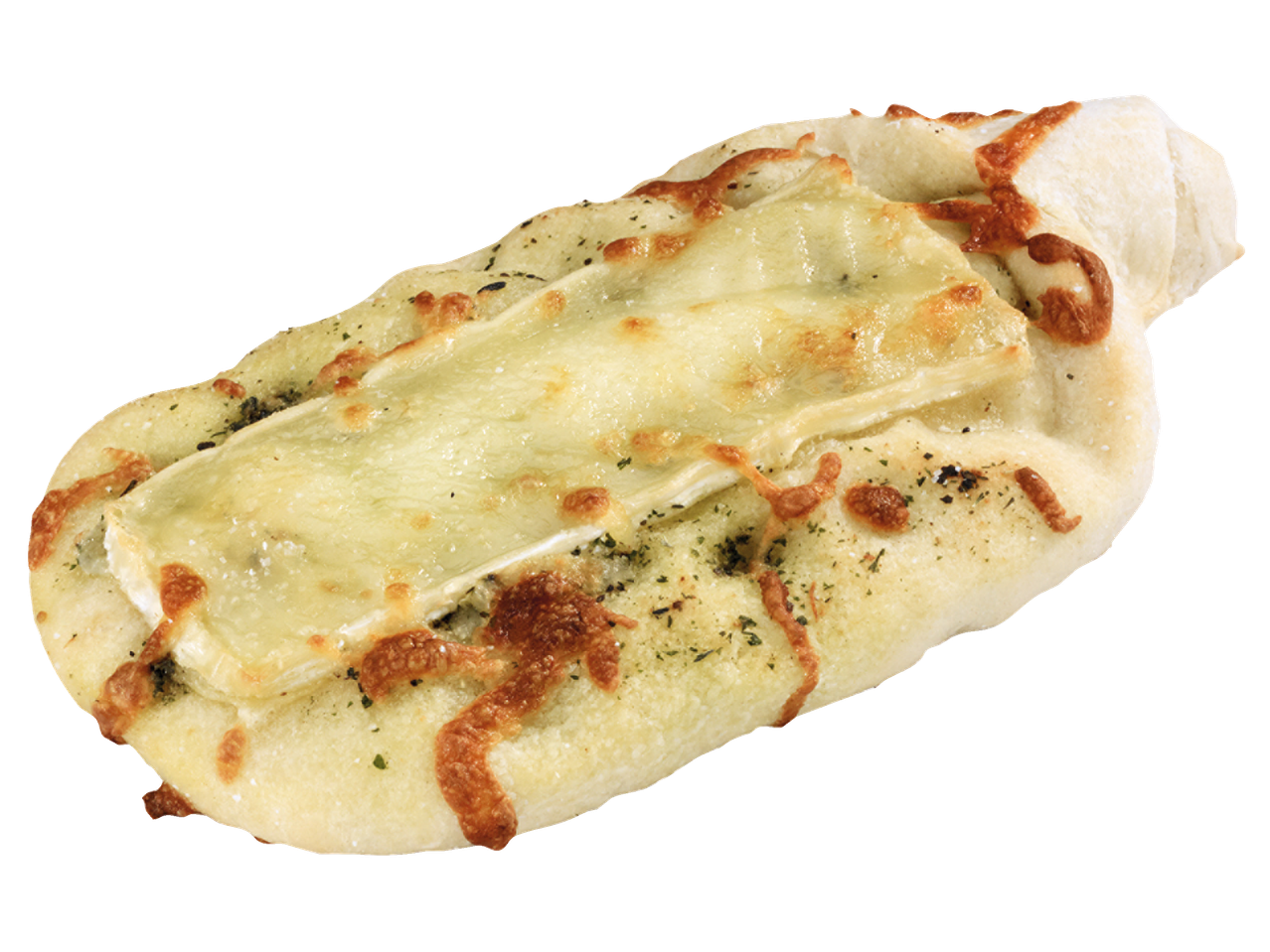 Gebakken brood met camembert en mozzarella kaas.