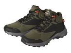 A pair of Crivit waterproof hiking boots in olive green and black.