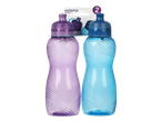 Două sticle de apă Sistema Hydrate, liliac și albastru.