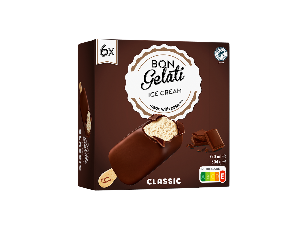Pakovanje od 6 Bon Gelati sladoleda Classic ukusa.