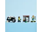 Playset with police motorcycle, police officer, ATM, and thief on a skateboard.