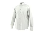 White long-sleeved button-down shirt with a collar and cuffs
