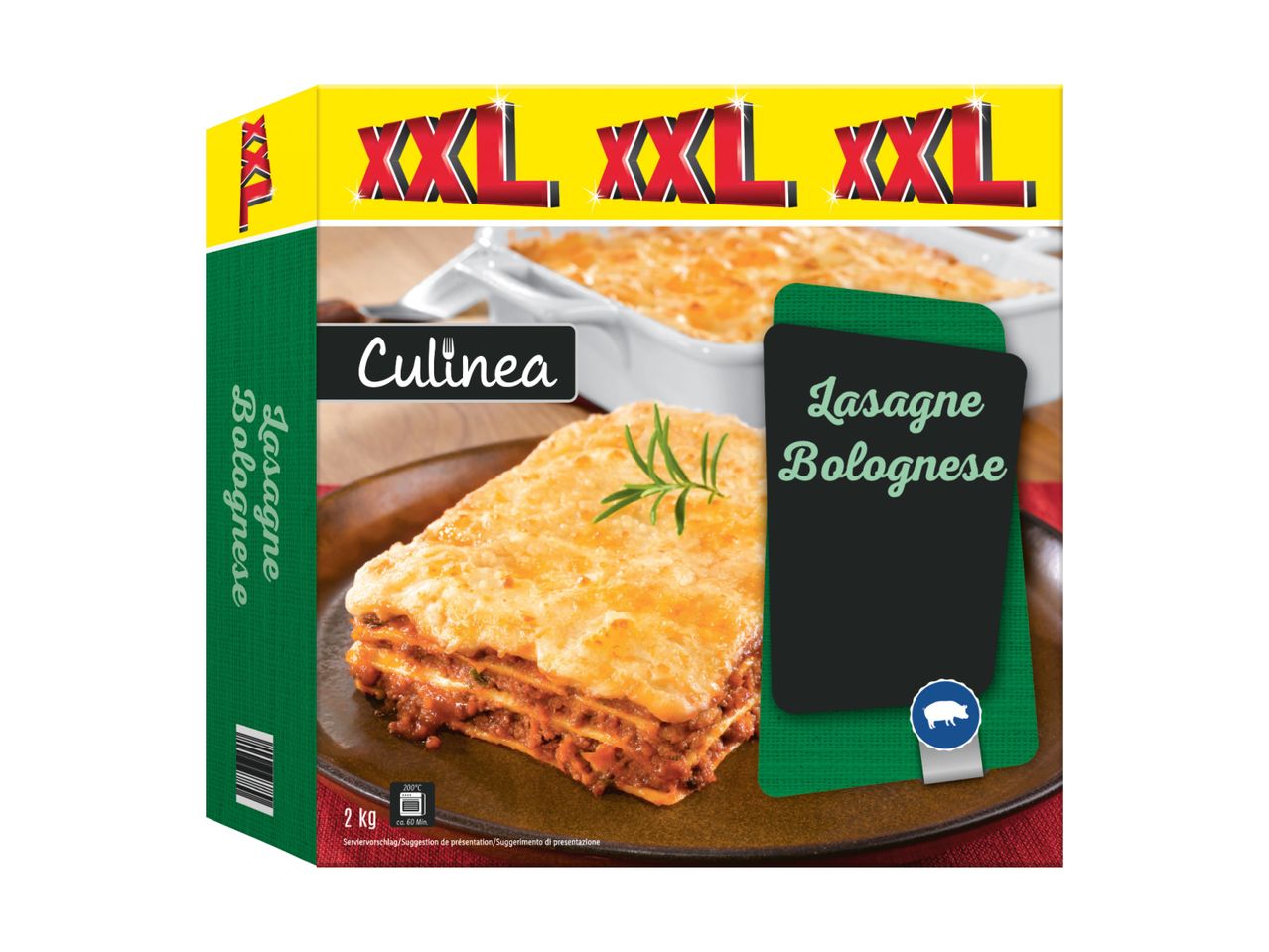 Lasagnes Bolognese Culinea XXL : plat surgelé.