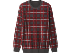 Men's red and gray plaid fleece pajama top
