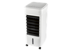 White evaporative cooler with black grills.